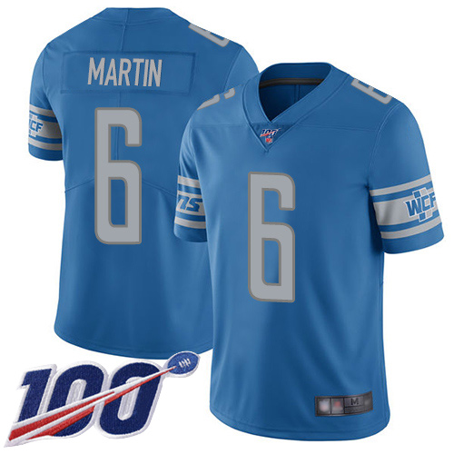 Detroit Lions Limited Blue Men Sam Martin Home Jersey NFL Football #6 100th Season Vapor Untouchable